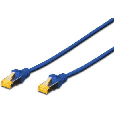 Patch cable, RJ45 plug, straight to RJ45 plug, straight, Cat 6A, S/FTP, LSZH, 0.25 m, blue, DK-1644-A-0025/B - 1