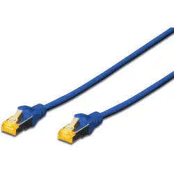 Patch cable, RJ45 plug, straight to RJ45 plug, straight, Cat 6A, S/FTP, LSZH, 0.25 m, blue, DK-1644-A-0025/B