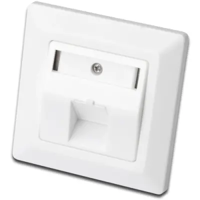 Front plate, for Keystone module, 2 x RJ45, (W x H x D) 80 x 80 x 27 mm, white, DN-93801-1 - 1