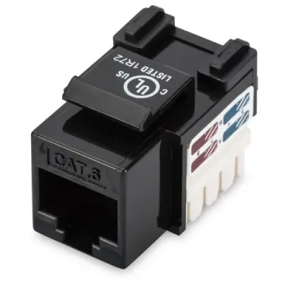 Keystone socket, RJ45, 8 pole, 8P8C, Cat 6, LSA, panel mounting, DN-93601 - 1