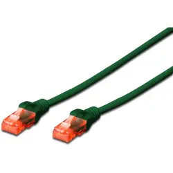 Patch cable, RJ45 plug, straight to RJ45 plug, straight, Cat 6, U/UTP, LSZH, 1 m, green, DK-1617-010/G