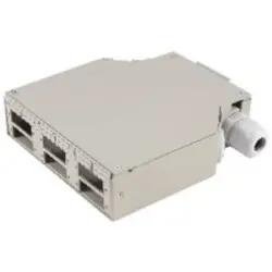 FO distribution box, FO distribution box, 6 x SC Simplex/6 x LC, 6 row, (W x H x D) 35 x 130 x 125 mm, gray, BS07-65010