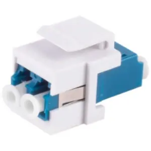 FO connector, LC duplex socket to LC duplex socket, OS1/OS2, singlemode, ceramic, blue, BS08-10200 - 1