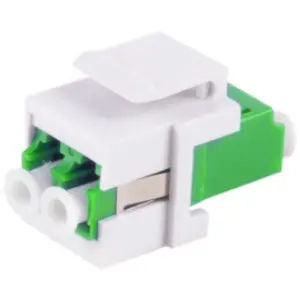 FO connector, LC duplex socket to LC duplex socket, OS1/OS2, singlemode, ceramic, green, BS08-10201 - 1