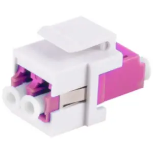 FO connector, LC duplex socket to LC duplex socket, OM4, multimode, ceramic, purple, BS08-10203 - 1