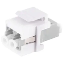 FO connector, LC duplex socket to LC duplex socket, OM1/OM2, multimode, ceramic, beige, BS08-10204