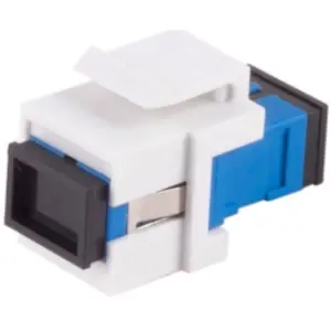 FO connector, SC simplex socket to SC simplex socket, OS1/OS2, singlemode, ceramic, blue, BS08-10210 - 1