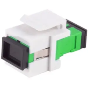 FO connector, SC simplex socket to SC simplex socket, OS1/OS2, singlemode, ceramic, green, BS08-10211 - 1