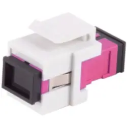 FO connector, SC simplex socket to SC simplex socket, OM4, multimode, ceramic, purple, BS08-10213