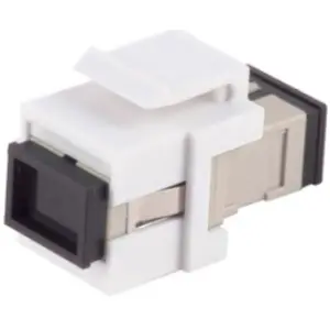 FO connector, SC simplex socket to SC simplex socket, OM1/OM2, multimode, ceramic, beige, BS08-10214 - 1