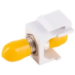 FO connector, ST simplex socket to ST simplex socket, OS1/OS2, singlemode, ceramic, yellow, BS08-10220