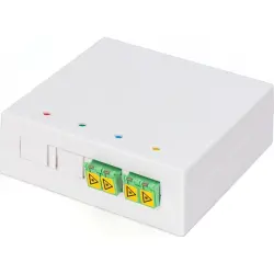 FTTH connection box, singlemode, 2 x LC/APC duplex, (W x H x D) 80 x 30 x 80 mm, white, DN-931097