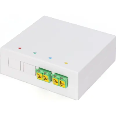 FTTH connection box, singlemode, 2 x LC/APC duplex, (W x H x D) 80 x 30 x 80 mm, white, DN-931097 - 1